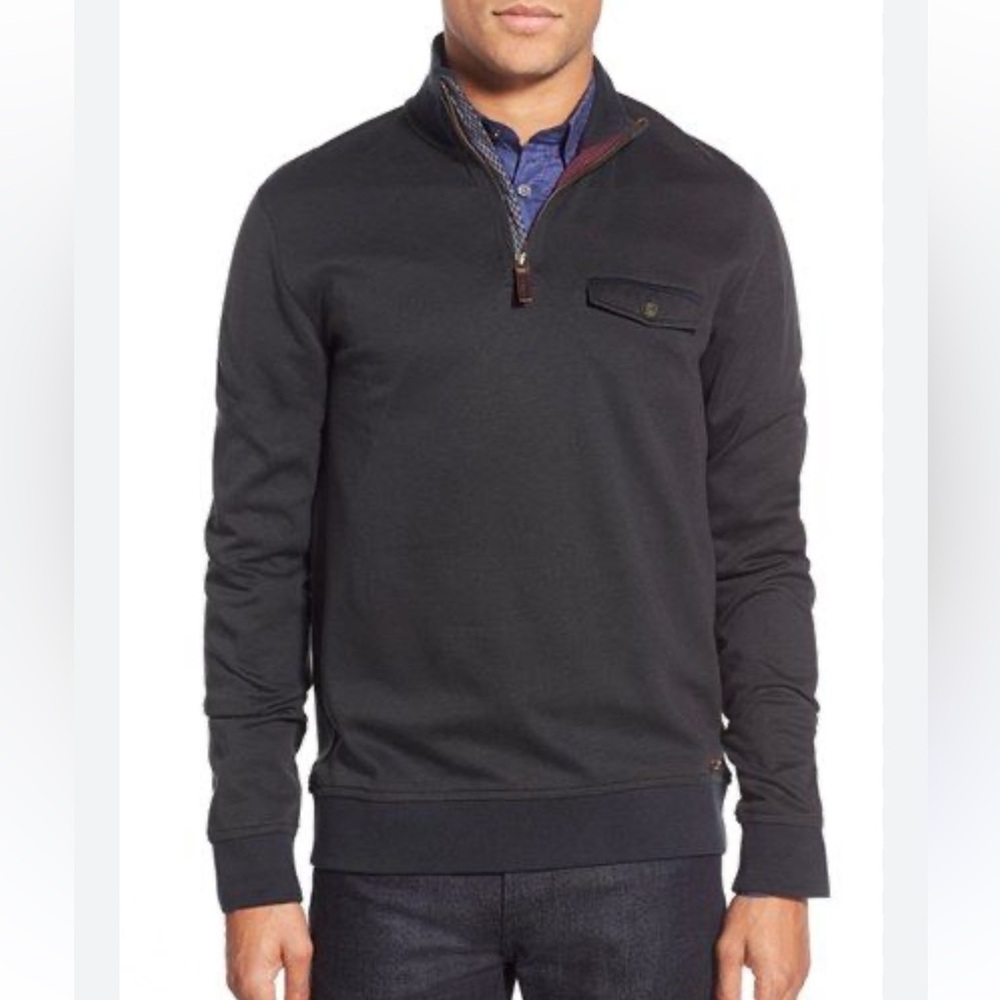 Ted Baker London Black Quarter Zip Sweater